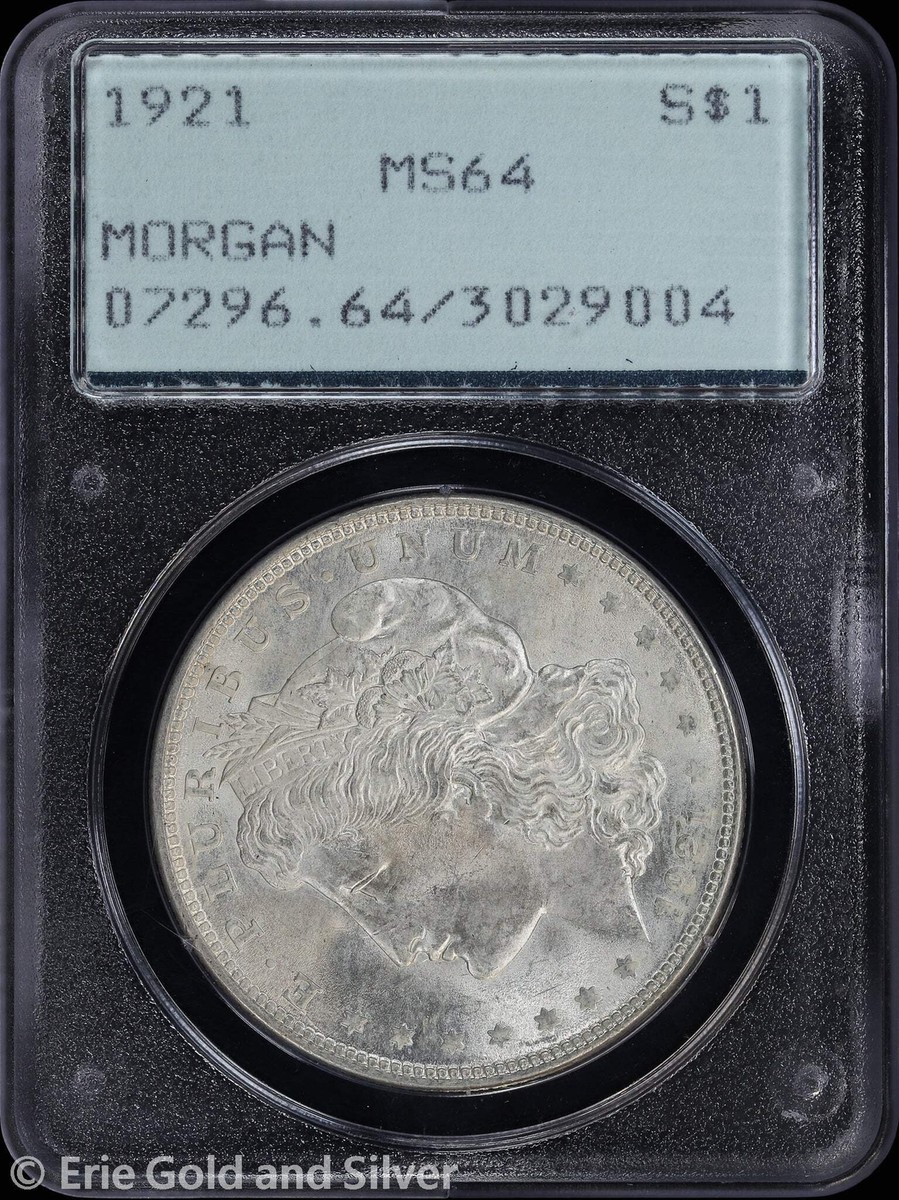 1921-P $1 Morgan Silver Dollar PCGS MS 64 | Rattler Uncirculated