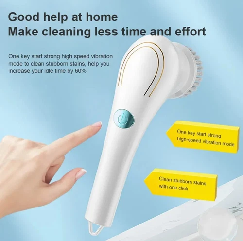 Electric Cordless Cleaning Brush Spin Scrubber Turbo Scrub Cleaner Rechargeable - Picture 2 of 10