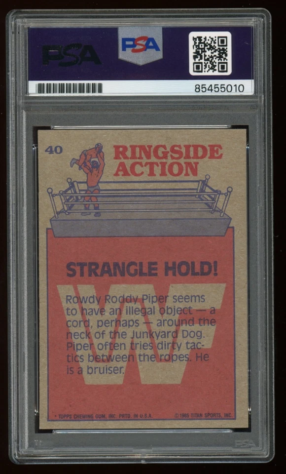 Rowdy Roddy Piper Signed PSA/DNA 1985 Topps WWF Auto Card #40 HOF 010 - Image 2 of 2