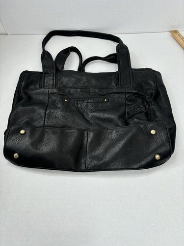 B. Makowsky Schultertasche Damen schwarz Leder Hobo Satchel Biker Kette seitlich - Bild 10 von 16