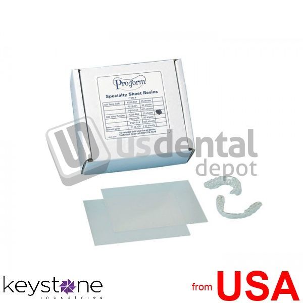 Keystone 9614816 ProForm Retainer Material Super Clear 5" " .030" 50/Bx