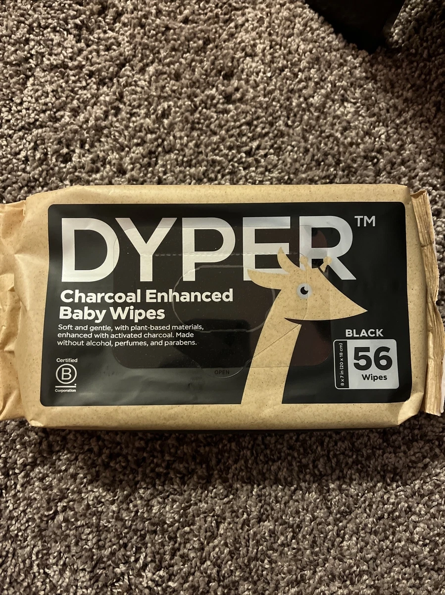 Charcoal Enhanced Baby Wipes Dyper Brand Plant Based Material Pack