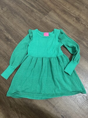 girls green sweater dress Toddler Girls Green Ribbed Long Sleeve Sweater Dress