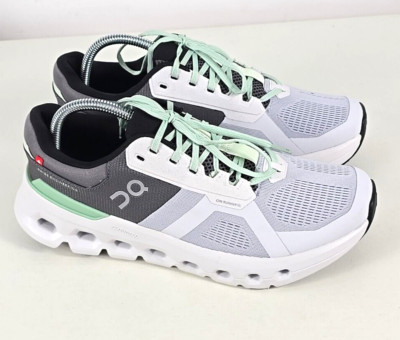 NWOB - On Running Mens CLOUDRUNNER 2 Glacier Gray Green Sneakers Sz 8.5