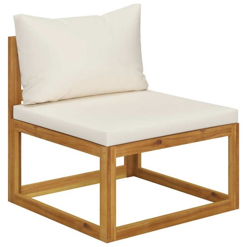 vidaXL 9 Piece Garden Lounge Set with Cushion Cream Solid Acacia Wood - Picture 8 of 13