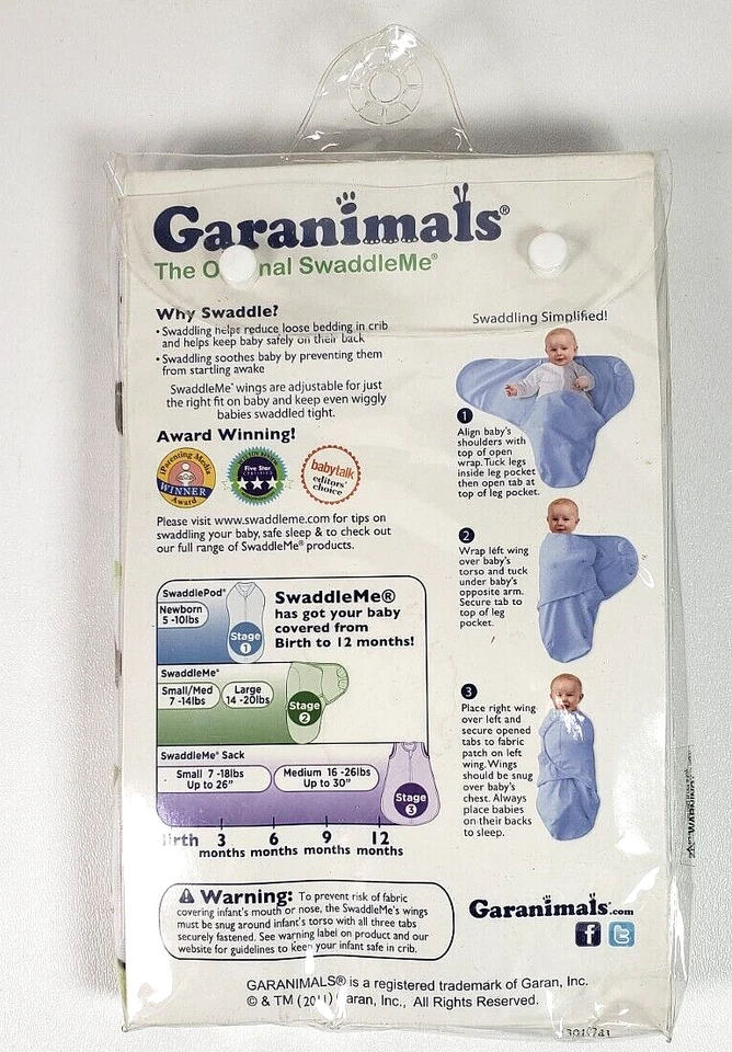 Garanimals The Original SwaddleMe Envoltura Infantil Ajustable Pequeña 7-14 libras NUEVO Foto 2 de 2
