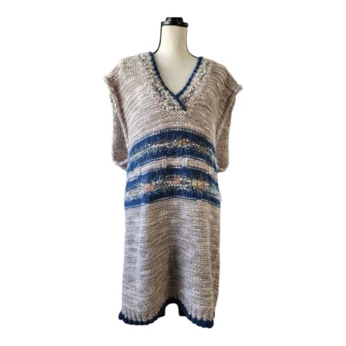 Knit V-Neck Sweater Dress Size M New
