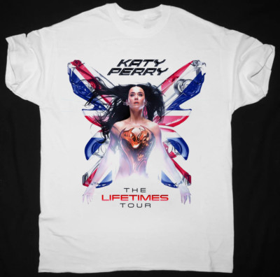 【Mサイズ】ケイティー・ペリー 2025ライブツアーTシャツ NEW HOT KATY PERRY LIFETIMES TOUR 2025 White All Size T-Shirt