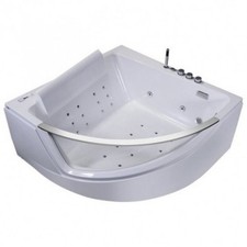 Vasca da bagno idromassaggio 150x150 semicircolare con cromoterapia 27 getti |56