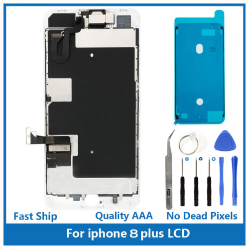 iPhone 8 Plus Full Screen Replacement LCD Plate Front Camera Ear Speaker & Tools - Afbeelding 1 van 9