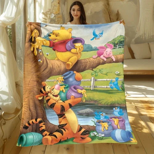 Manta de franela para niños 3D Winnie Pooh manta de dormitorio manta para dormir regalo - Imagen 8 de 13