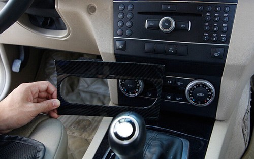 For Benz GLK 2009-2011 2012 ABS Carbon Fiber Air Conditioning Switch Panel Trim - Foto 2 di 10