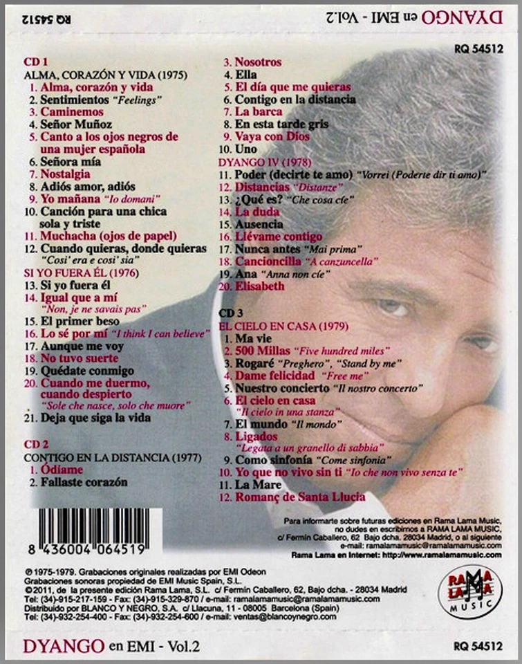 Dyango: Sus Cinco Primeros Lp's (1975-1979) 3CD-New $64.99 Foto 2 de 4