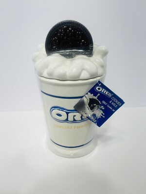 Vintage Oreo Cookies & Milk Cookie Jar Houston Harvest NOS