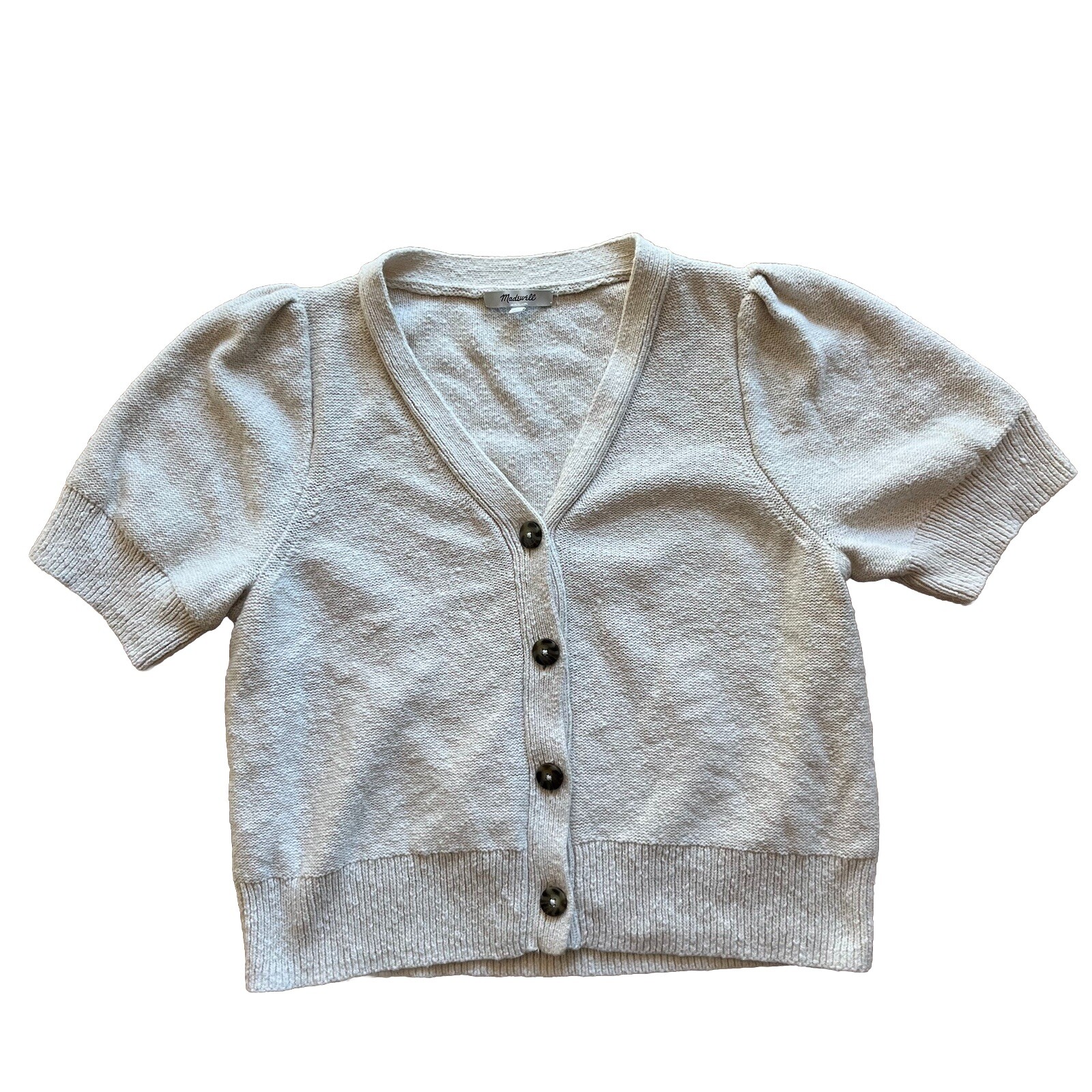 Madewell Womens XL Ivory Cotton Button Front Cardigan for Spring Easter