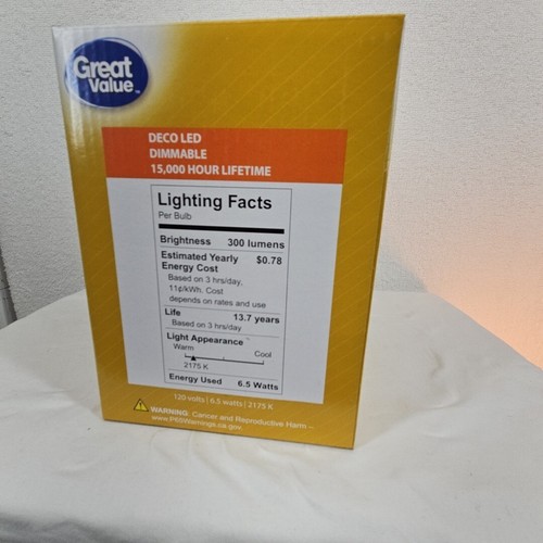 Edison Retro Vintage Decorative Lage 5" Spherical LED Light Bulb 60W Eq. 2 Pk - Picture 8 of 10