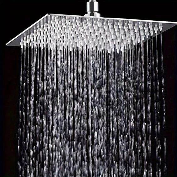 High Grade 304 Stainless Steel 12 In Square Shower Head 360° Rotatable Pack of 1