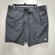 Tavik Beach Culture Shorts Hook  Loop Gray Tie Waist sz 36 Pockets