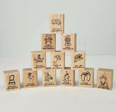 Stampin Up Rubber Stamps 2004 A little love Yeah baby Ruff day Loves me Relax 