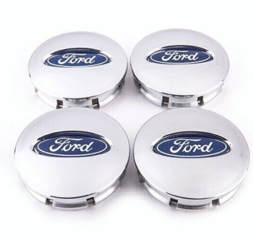 Set of 4 Chrome Plated 66mm Wheel Hub Caps for Ford BB531A096RA - Picture 1 of 1