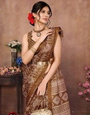 Printed Daily Wear Art Silk Saree  Yellow, Multicolor 