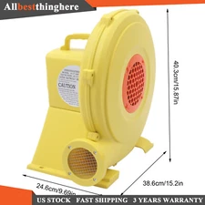 750W 1.0HP Air Blower Pump Fan for Inflatable Bounce House Bouncy Castle 110V