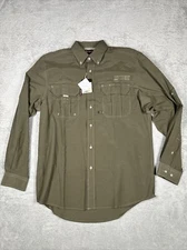 Dri Duck Sawtooth Loden Camo Green Long Sleeved Button Up Vented Size Small NEW