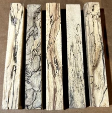 PACKAGE OF 5 EXOTIC SPALTED TAMARIND PEN BLANKS LUMBER WOOD 3/4" X 3/4" X 6"