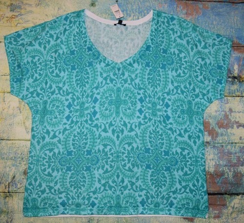 NWT!! Talbots Size L Extra Soft Cotton Blend Fine Knit Sweater Beautiful Blues - Picture 9 of 12