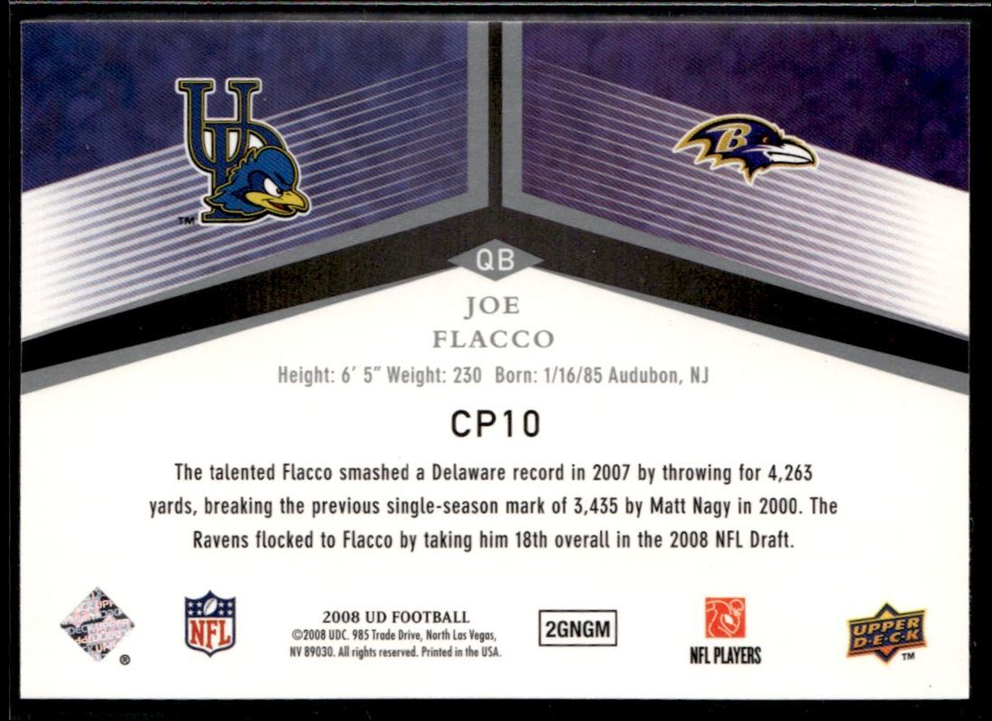 2008 Upper Deck College To Pros Joe Flacco Ravens Michigan #CP10