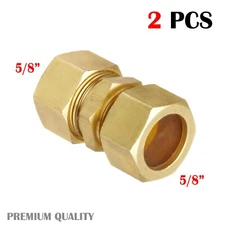 5/8" BRASS COMPRESSION FITTINGS High Quality - 2 PCS