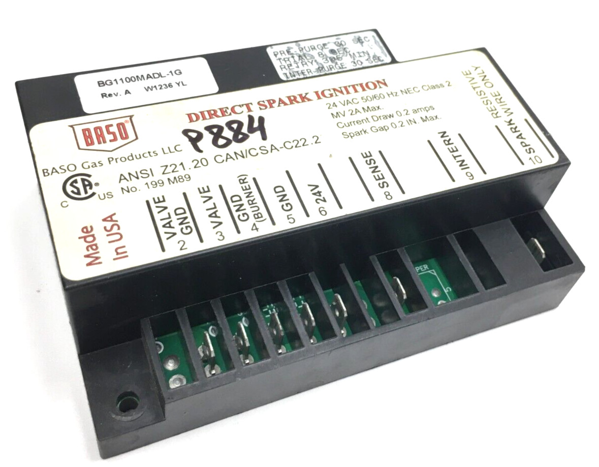 BASO BG1100MADL-1G Rev. A Direct Spark Ignition Module used #P884