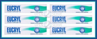 6x Eucryl Smokers Toothpaste | Powerful Stain Removal | Freshmint - 50ml