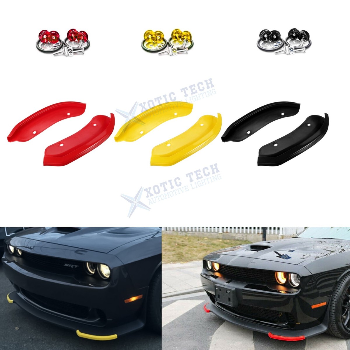 トップス CHALLENGER Front Bumper Lip Corner Edge Splitter For Dodge Challenger SRT