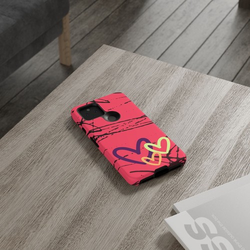 Graffiti hot Pink, Green, Orange Hearts Tough Phone Case fr Iphone Samsung Pixel - 第 167/285 張圖片