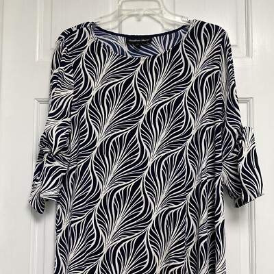 jonathan martin dress designer Vintage Jonathan Martin Blue and Black Chevron Dress Sz 7/8