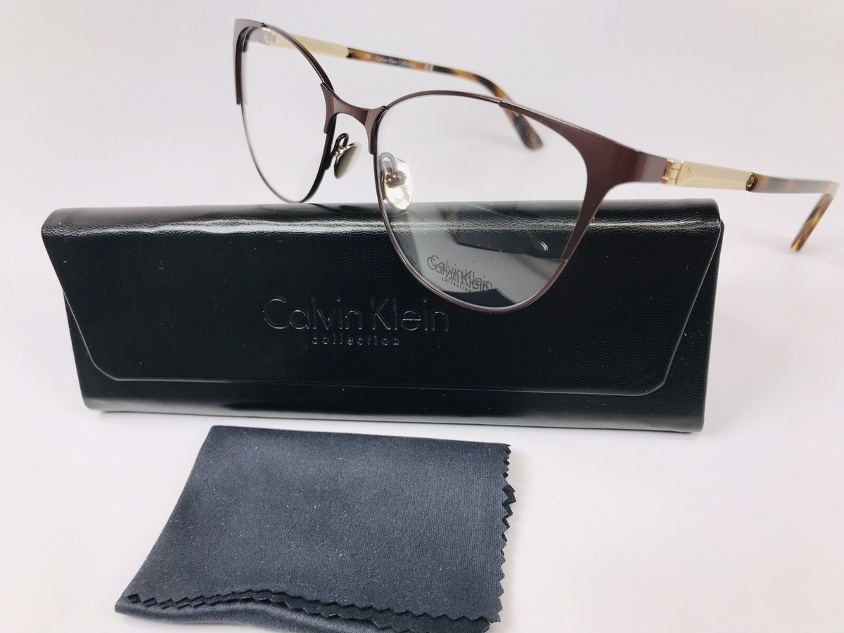 New Calvin Klein Collection CK8041 223 Brown Eyeglasses 53mm with Case