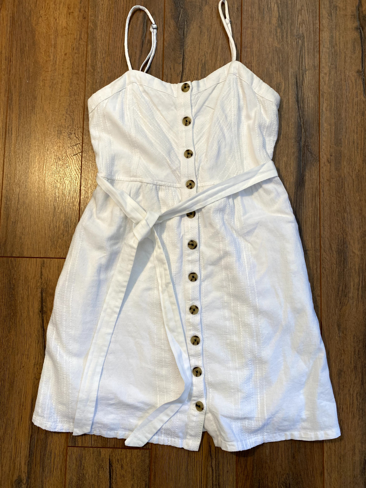Universal Thread- White Lined Dress-Button Front-… - image 2