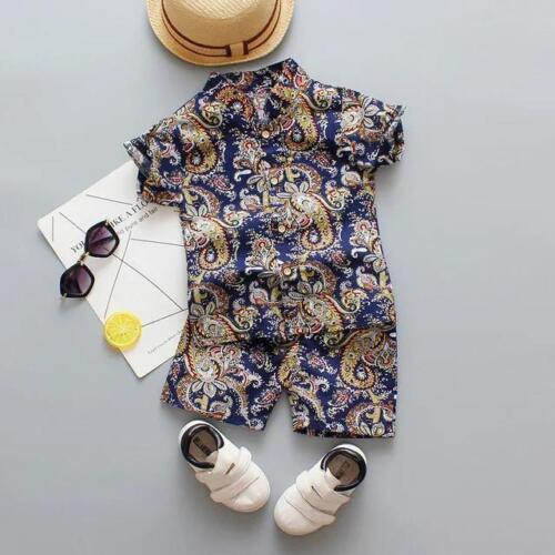 1-6 Year Baby Boys Floral Printed Clothes Set Summer Girl Short Sleeve Children' - Picture 18 of 21