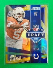 2024 PANINI SCORE FOOTBALL GOLD ZONE NFL DRAFT ADONAI MITCHELL RC #21/50 - COLTS