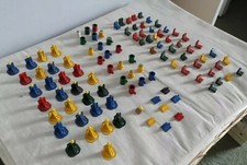 Joblot Of Various Game Pieces & Shapes (Painted Wood/Metal)