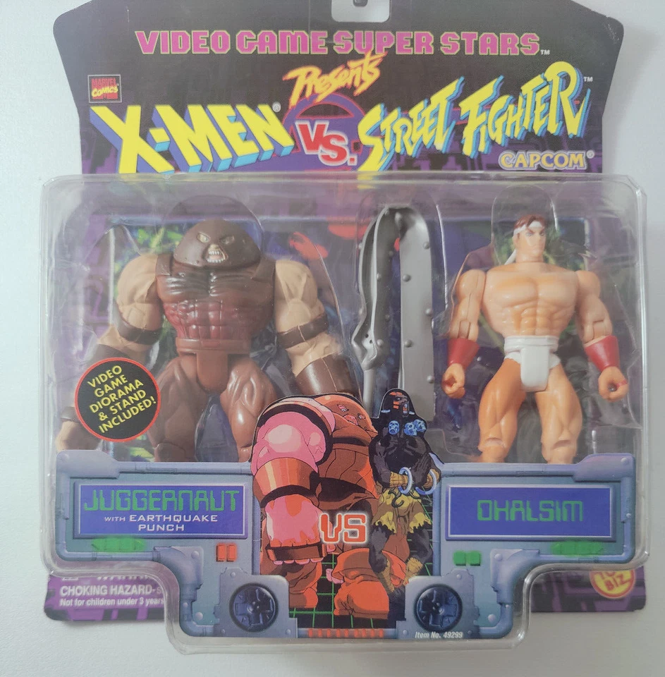 Toybiz Xmen vs Street Fighter CAJA INCORRECTA/ERROR Apoc/Dhalsim Juggernaut/Naked Ryu Foto 3 de 4