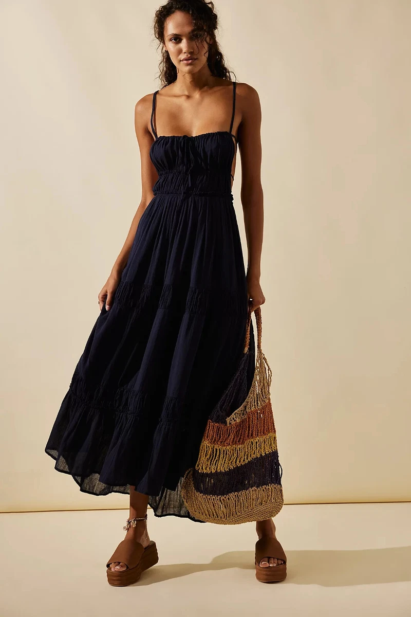 Robe Midi Décontractée Free People Taille 12 - Robe Maxi Voyageur, Occasion Très Bon état