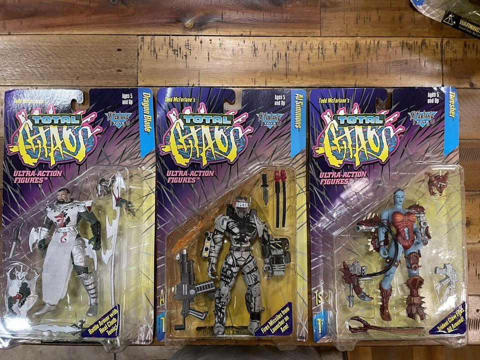 Juego completo de figuras de ultra acción Spawn Total Chaos 1996 serie 1 (lote de 6) Foto 2 de 4