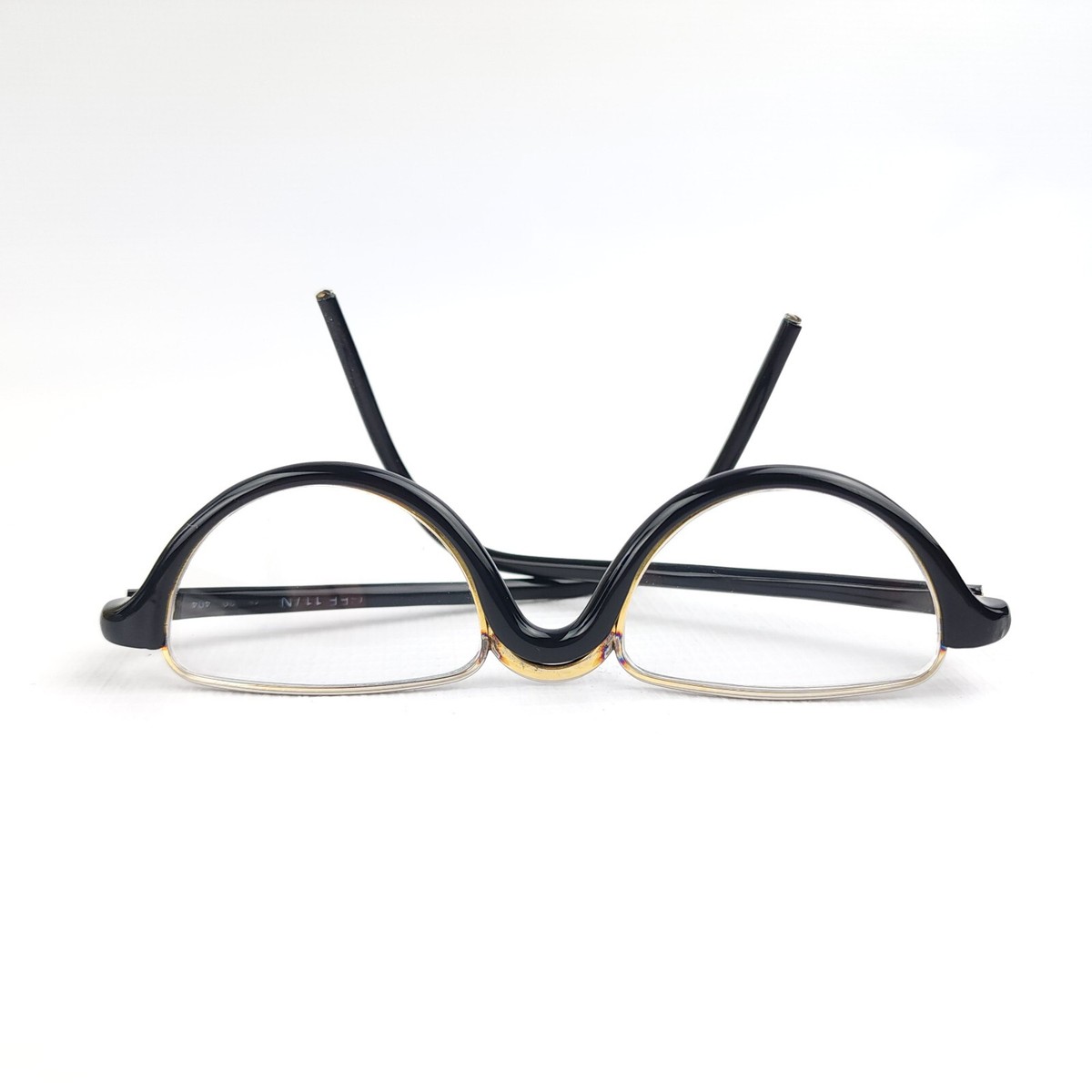 Rare Vintage Gianfranco Ferre Black Gold Half Moon Glasses