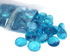 Decorative Round GLASS PEBBLES Stones BEADS 17-20mm *Lots Quantities & COLOURS*