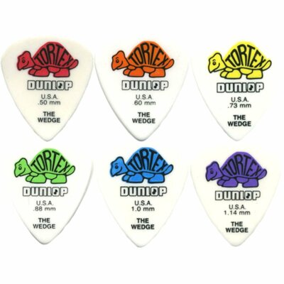 Dunlop Tortex Wedge Plektren/Plektren, 424P Player 12er Pack, 0,50 mm bis 1,14 mm