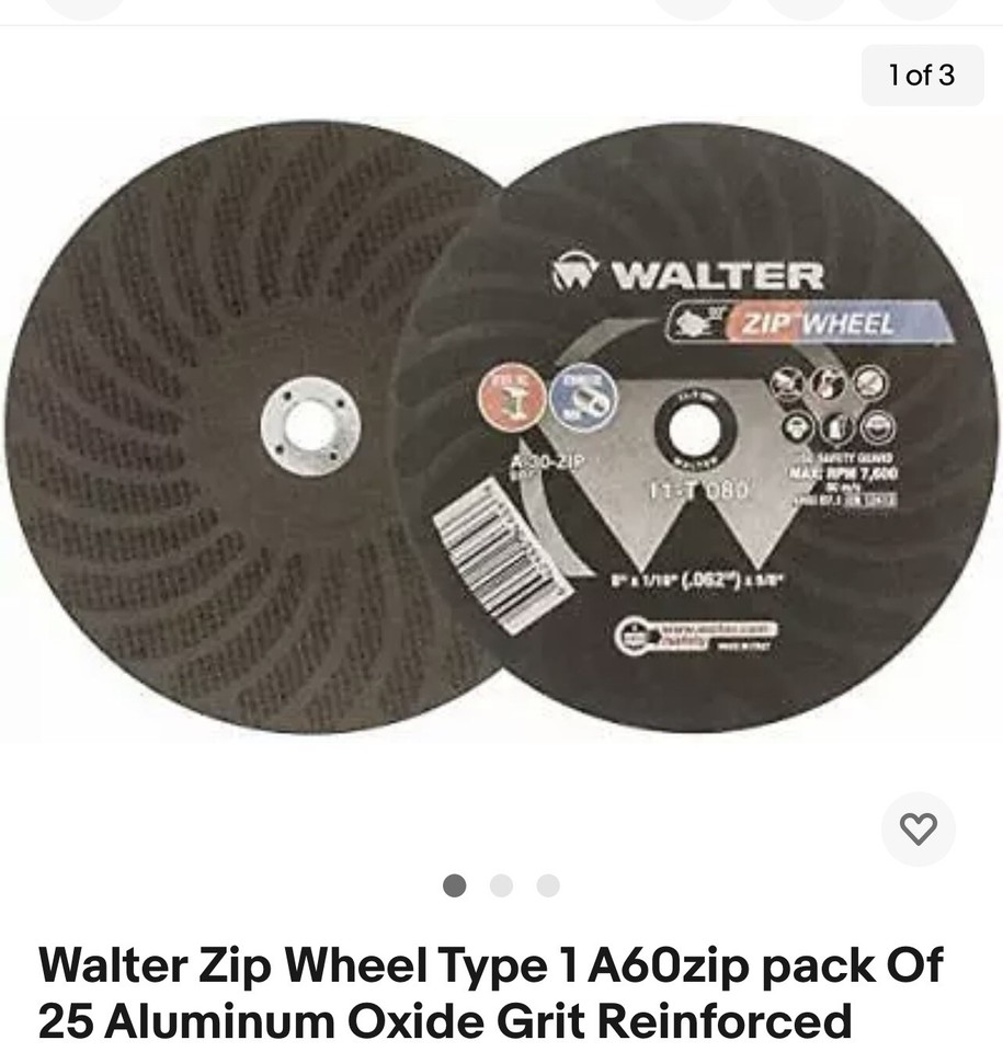 Walter 11T062 6x3/64x7/8 ZIP WHEEL High Performance CutOff Wheels Type