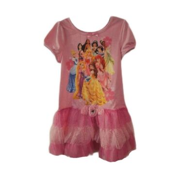 Disney Princess Multi-Characters Pink Tulle Tiered Tutu Nightgown