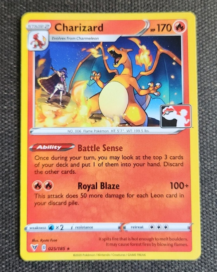 🔥Pokemon Charizard 025/185 Play Pokemon Prize Pack Season 1